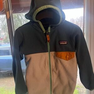 Patagonia Kids' Two-Tone Hoodie - blue and brown